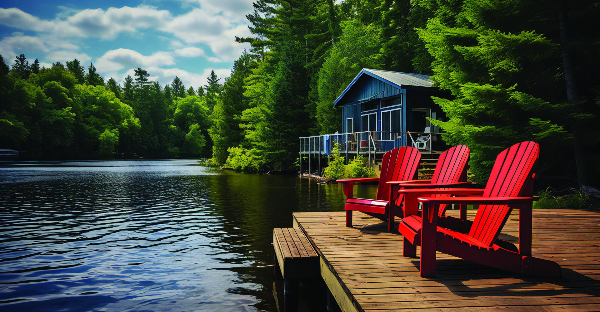 Muskoka Chairs on a Dock